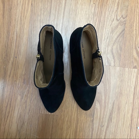 Adrienne Vittadini Black Zipper Heeled Boots - Picture 4 of 5